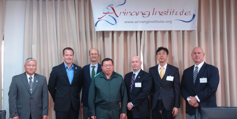 Left to right: Rev. Joseph Park; Michael Lammbrau, Arirang Institute; Emanuel Pastreich, Asia Institute; General Chun In-Bum, ROK Army; Bryan Port, USFK; Tak Sung-Han, Korea Institute for Defense Analyses; Daniel Pinkston, International Crisis Group. - See more at: http://www.businesskorea.co.kr/article/4141/military-assessment-looking-reunification-through-range-finder 
